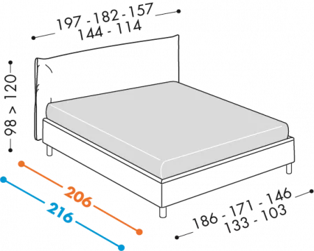 Fanny bed
Available with H12 - 18 - 25 - 32 bases