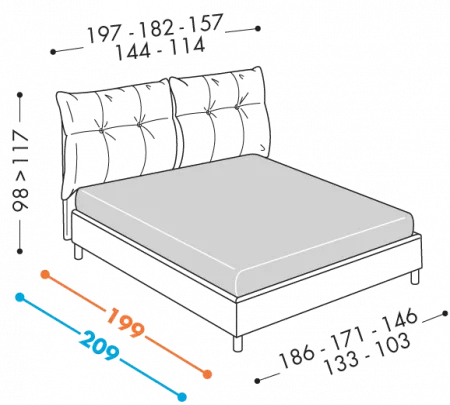 Loren bed
Available with bases
H12 - H18 - H25 - H32