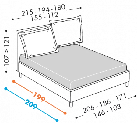 Vivian bed
Available with H12 - 18 - 25 - 32 bases